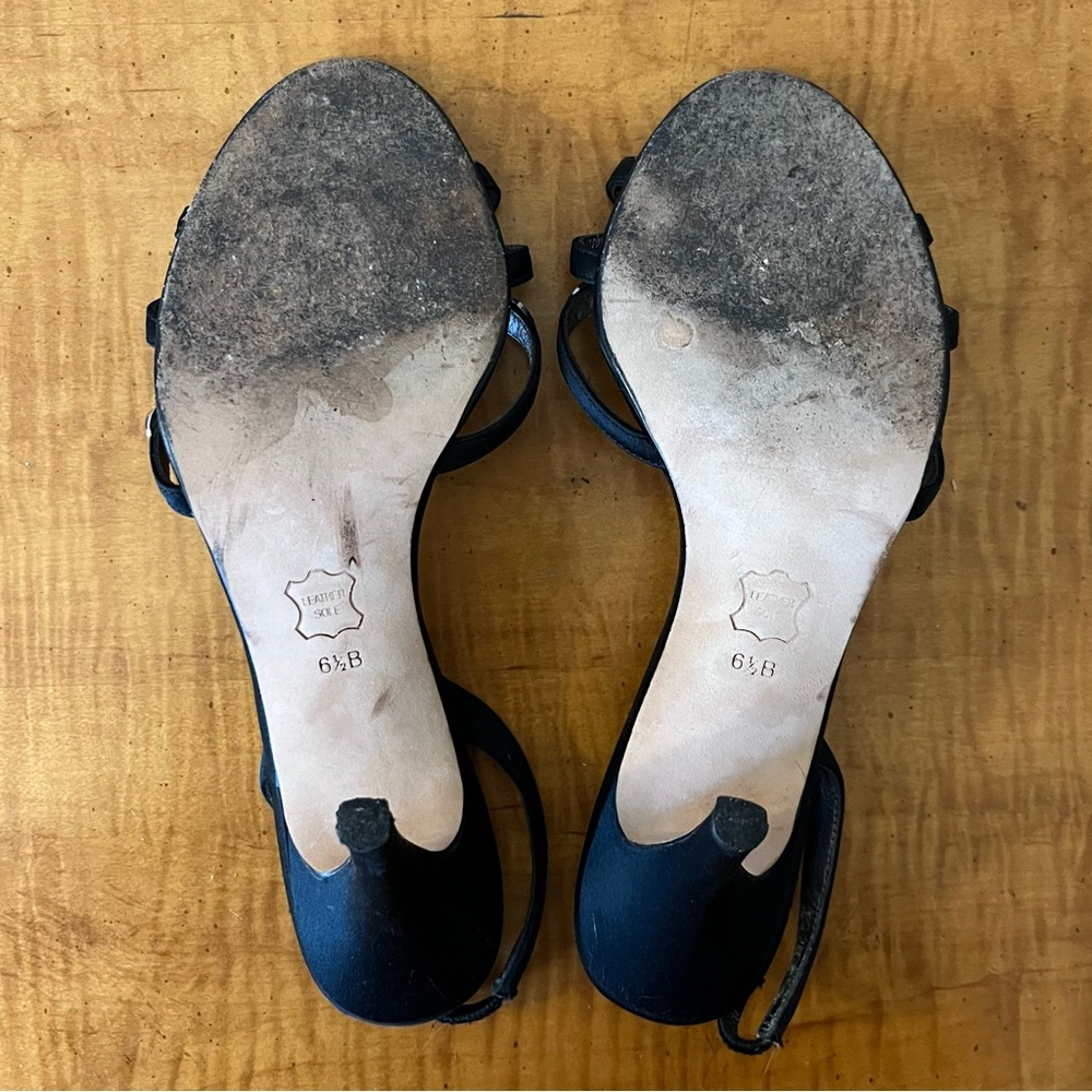 RAGAZZA Black and Gold High Heel Slingbacks - Picture 7 of 7